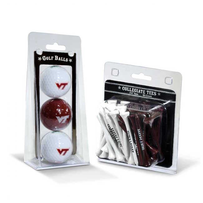 Virginia Tech Hokies 3 Ball Pack and 50 Tee Pack