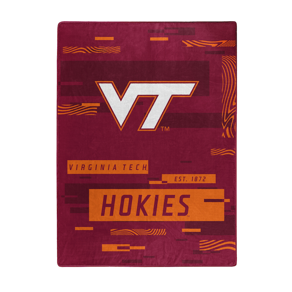 Virginia Tech Hokies Large Plush Fleece Raschel Blanket 60 x 80