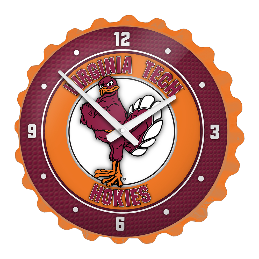 Virginia Tech Hokies MASCOT Bottle Cap Wall Clock