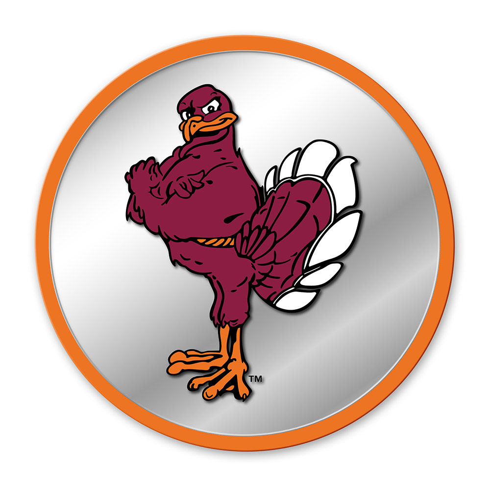 Virginia Tech Hokies MASCOT Modern Disc Mirrored Wall Sign