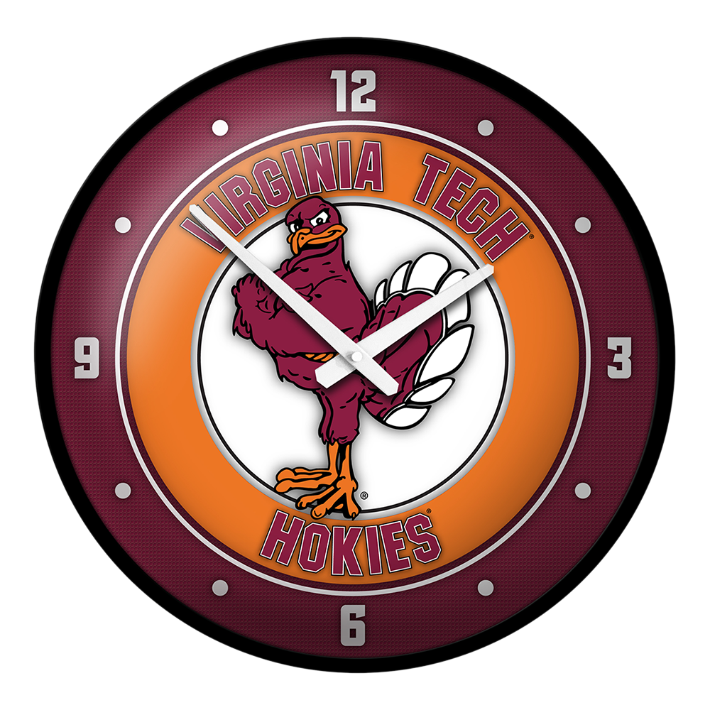 Virginia Tech Hokies MASCOT Modern Disc Wall Clock