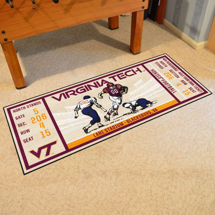 Virginia Tech Hokies 30 x 72 Game Ticket Carpet Runner