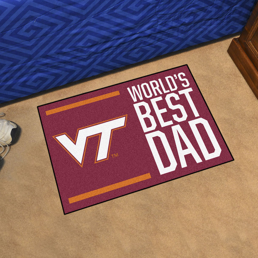 Virginia Tech Hokies 20 x 30 WORLDS BEST DAD Floor Mat