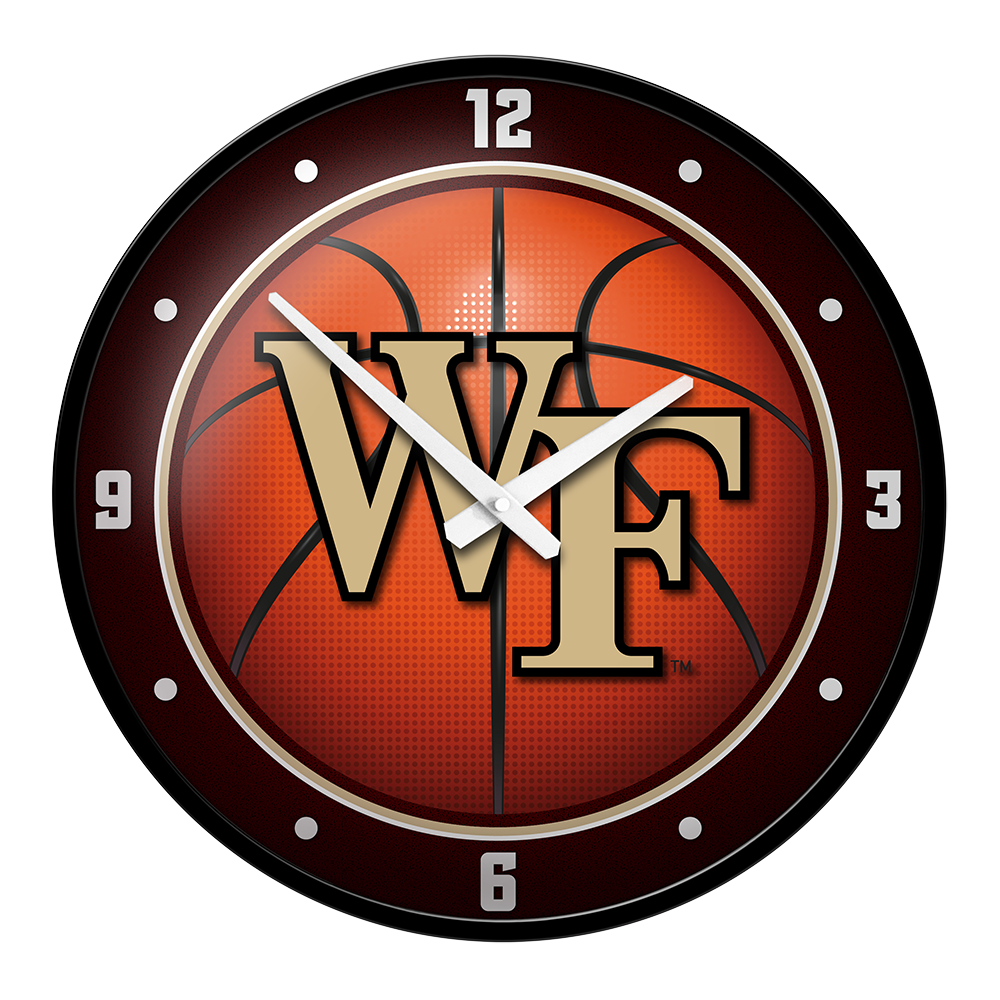 Wake Forest Demon Deacons Modern Disc BASKETBALL Wall Clock