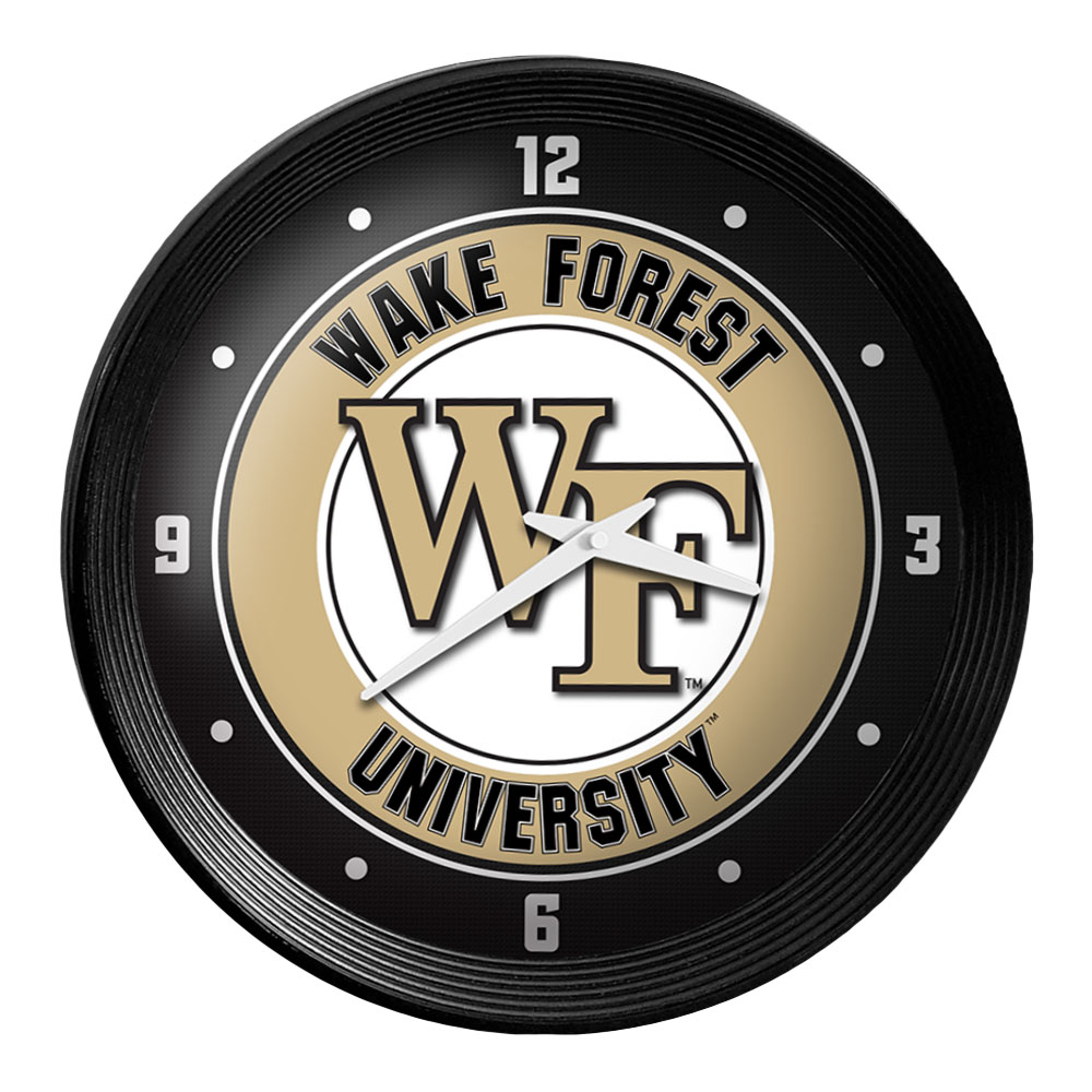 Wake Forest Demon Deacons Ribbed Frame Wall Clock