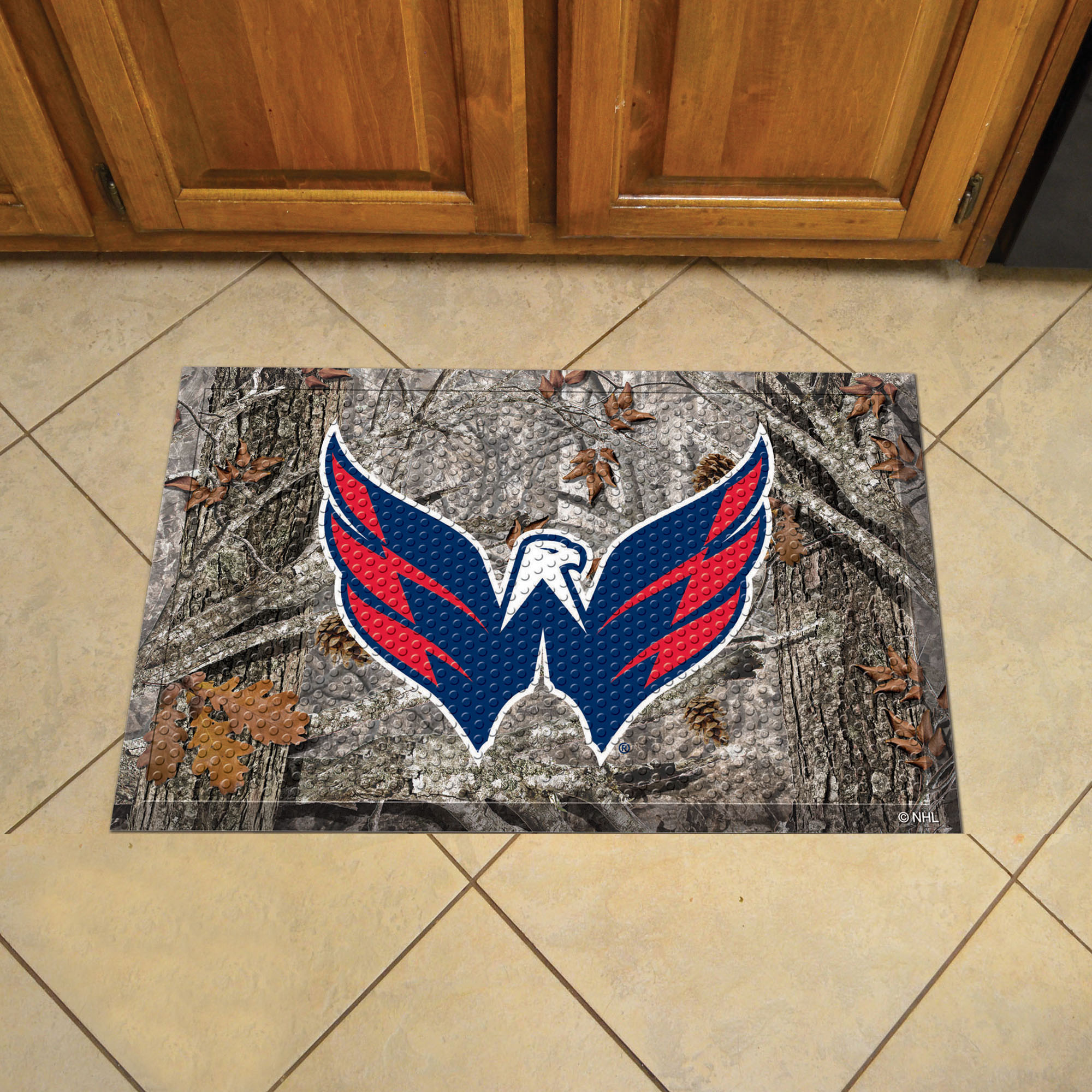 Washington Capitals Camo Style SCRAPER Door Mat