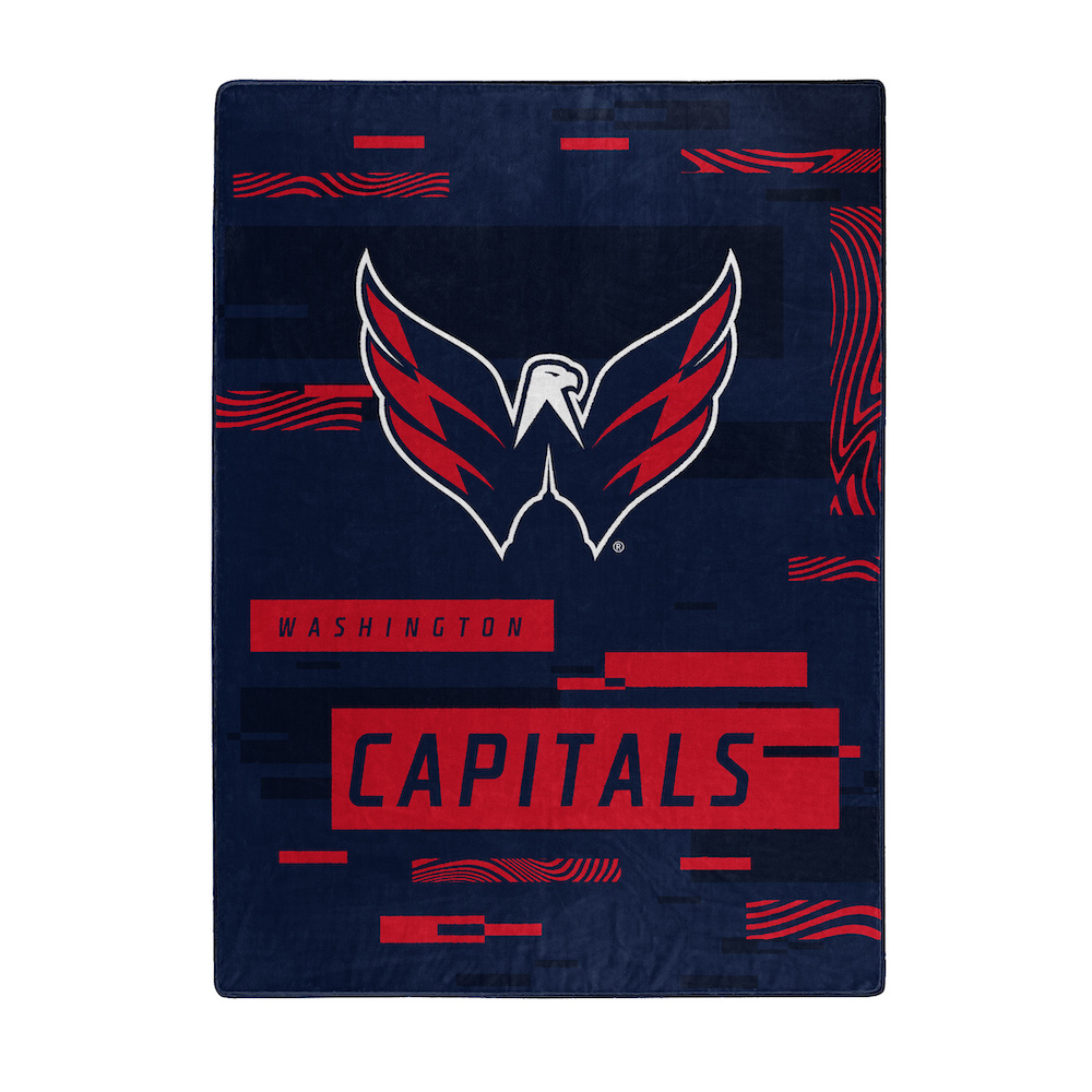 Washington Capitals Large Plush Fleece Raschel Blanket 60 x 80