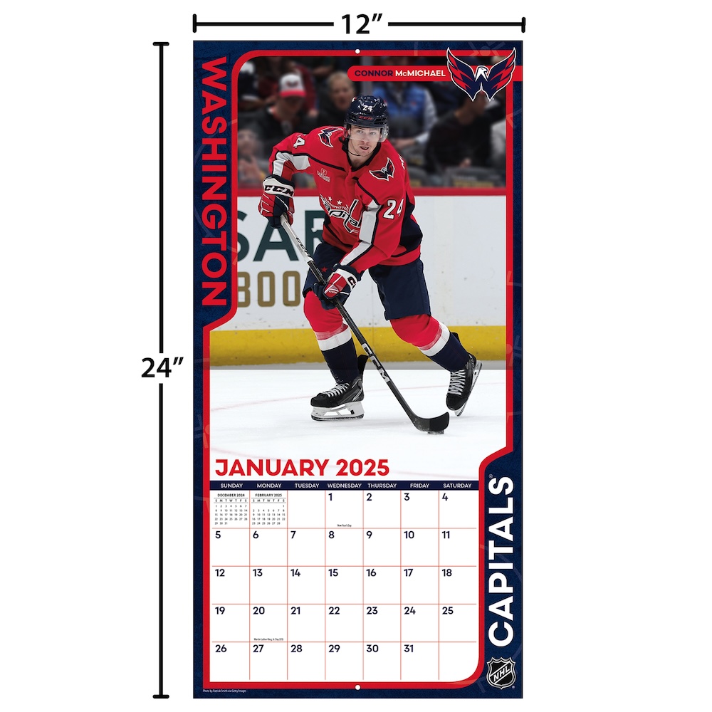 Washington Capitals 2025 NHL Team Wall Calendar