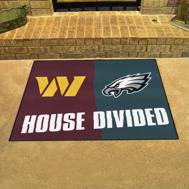 NFL House Divided Rivalry Rug Washington Commanders - Philadelphia Eagles