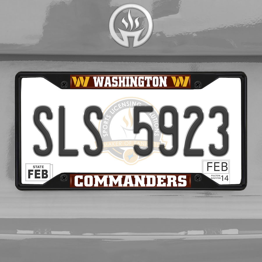 Washington Commanders Black License Plate Frame