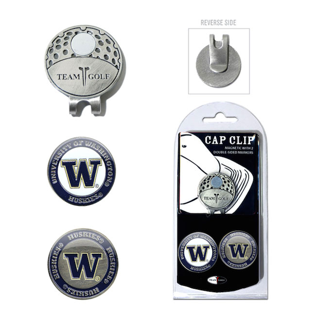 Washington Huskies Hat Clip With 2 Ball Markers