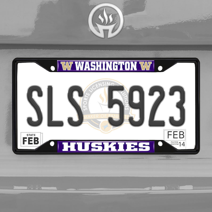 Washington Huskies Black License Plate Frame