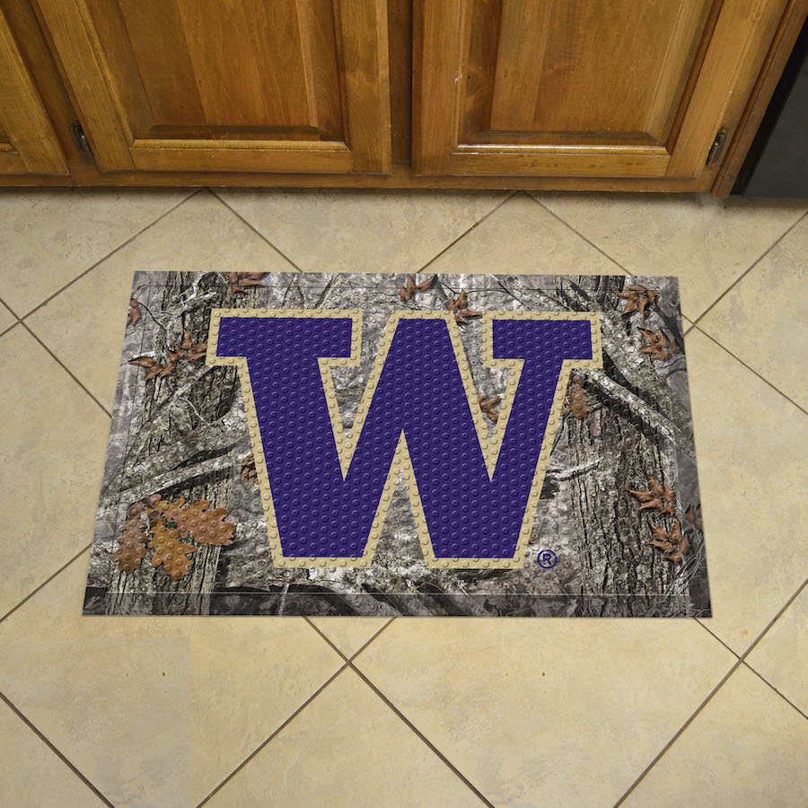 Washington Huskies Camo Style SCRAPER Door Mat