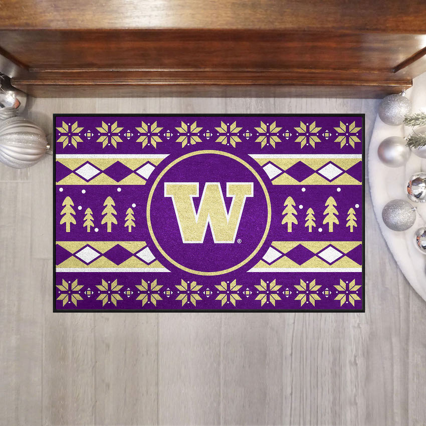 Washington Huskies HOLIDAY SWEATER 20 x 30 STARTER Floor Mat