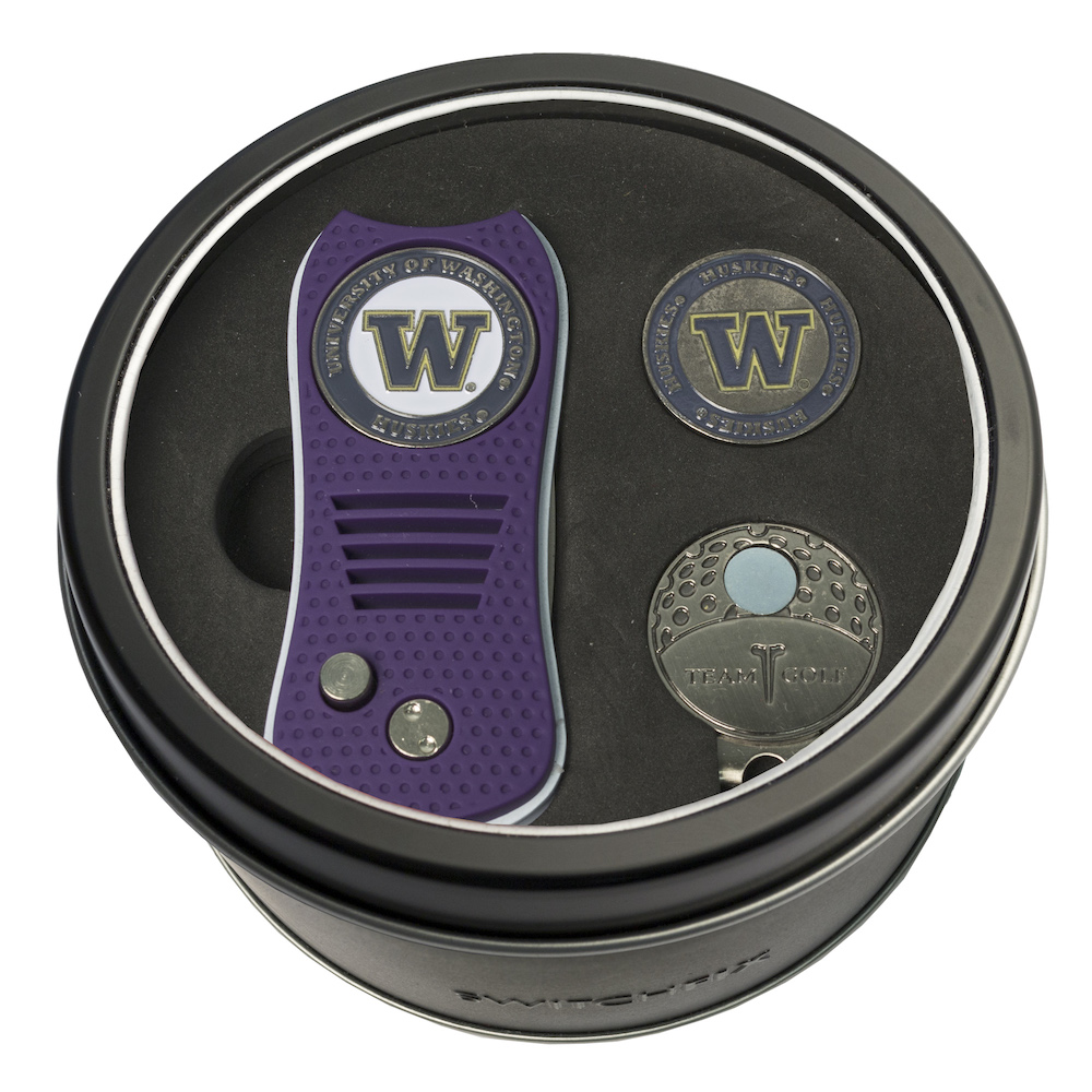 Washington Huskies Switchblade Divot Tool Cap Clip and Ball Marker Gift Pack