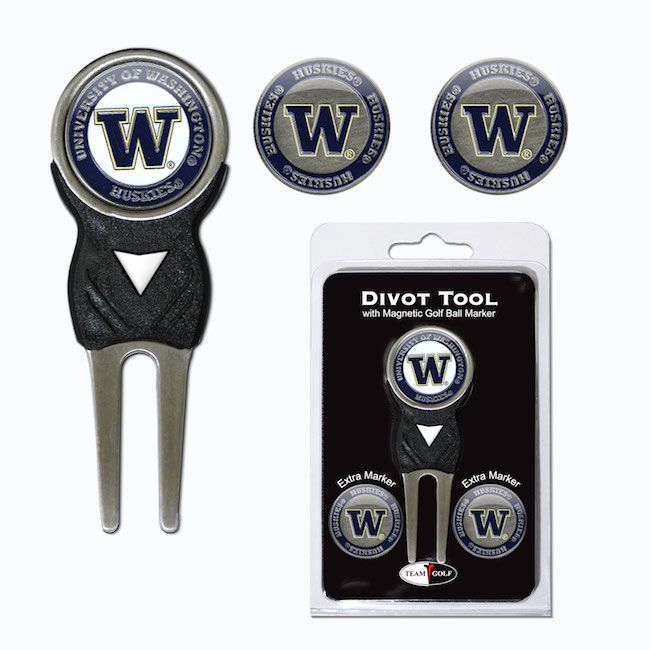 Washington Huskies 3 Marker Signature Divot Tool Pack