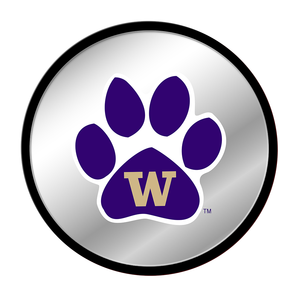 Washington Huskies PAW Modern Disc Mirrored Wall Sign