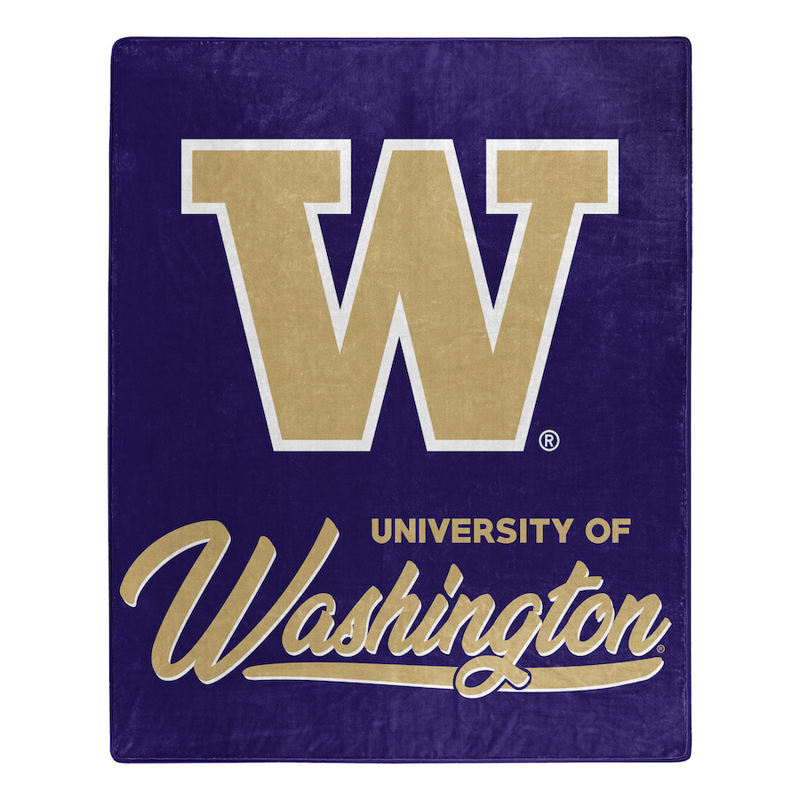 Washington Huskies Plush Fleece Raschel Blanket 50 x 60