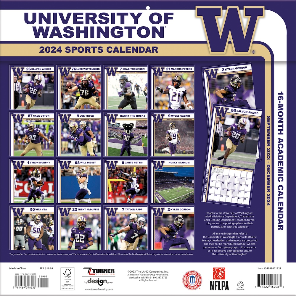 Washington Huskies 2025 Mini Wall Calendar