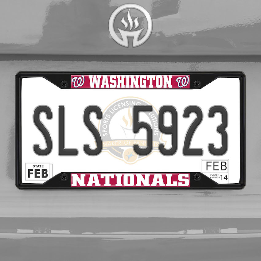 Washington Nationals Black License Plate Frame