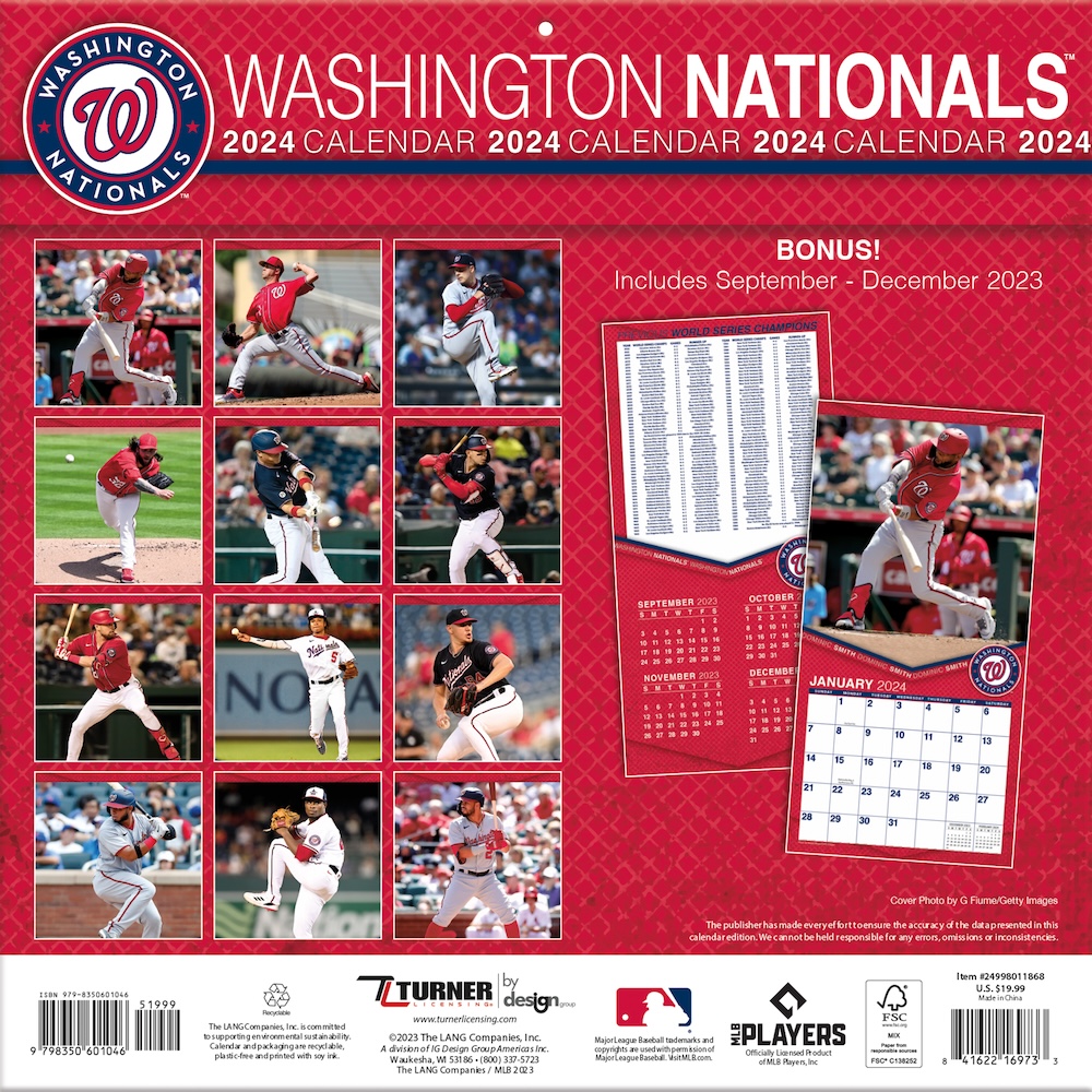 Washington Nationals 2025 MLB Team Wall Calendar