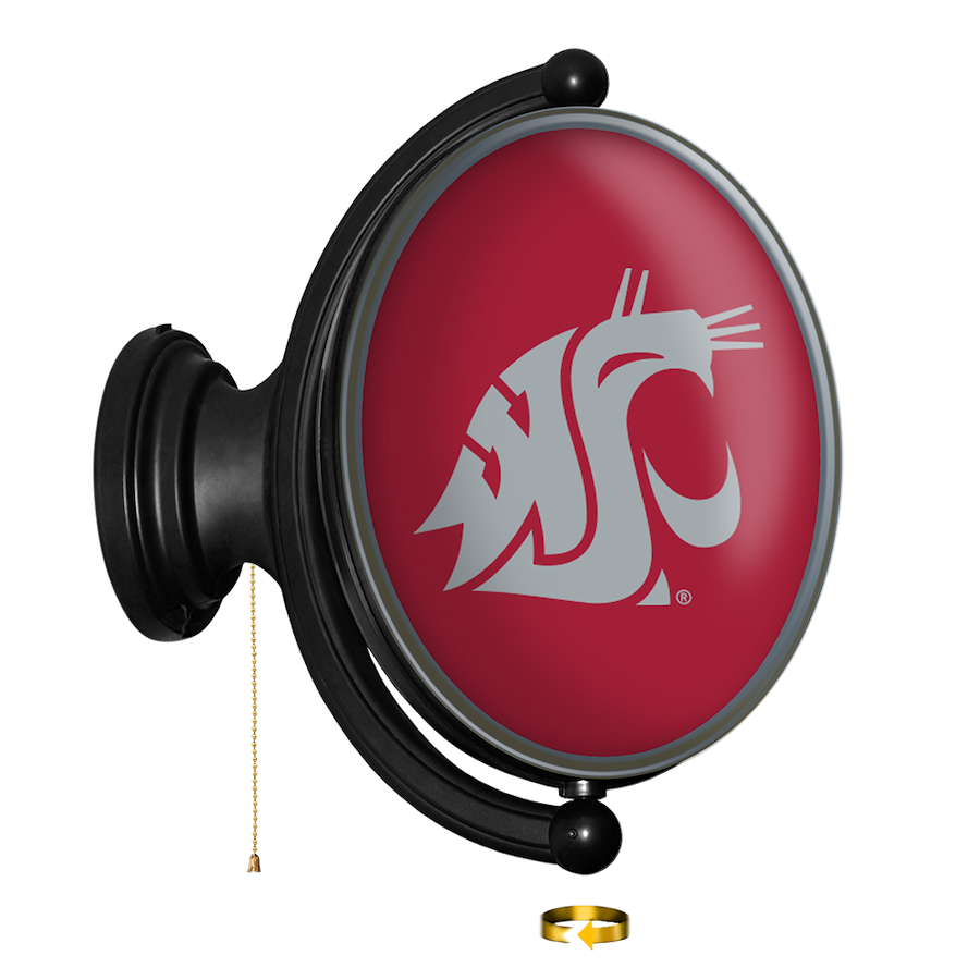 Washington State Cougars LED Rotating Wall Sign ~ OVAL