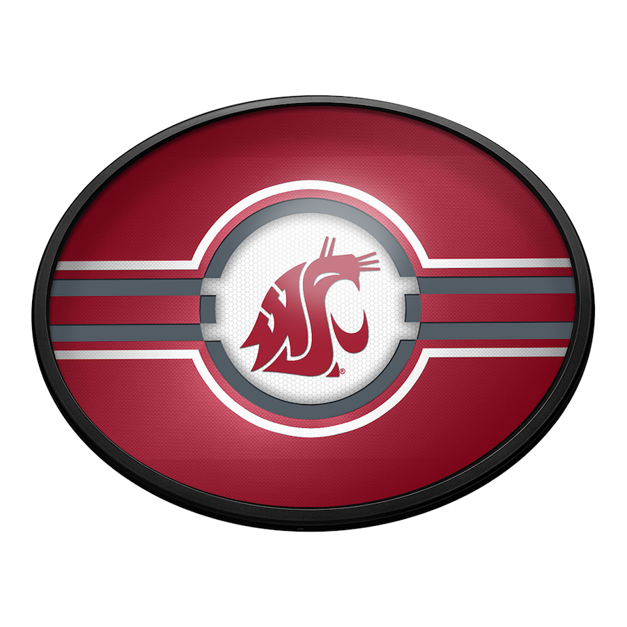 Washington State Cougars Slimline LED Wall Sign ~ OVAL PRIMARY