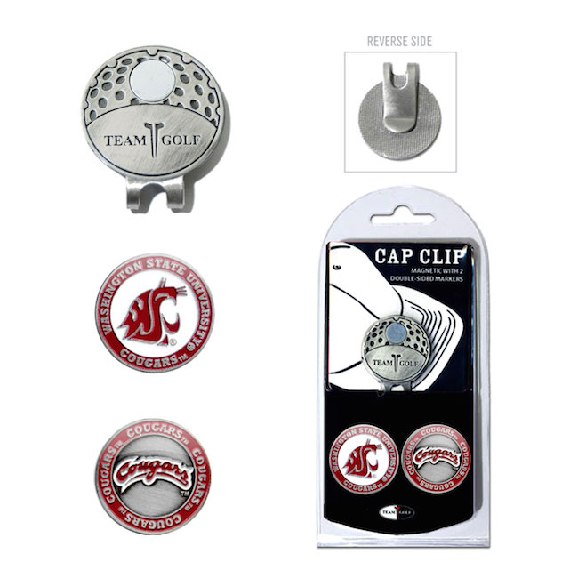 Washington State Cougars Hat Clip With 2 Ball Markers