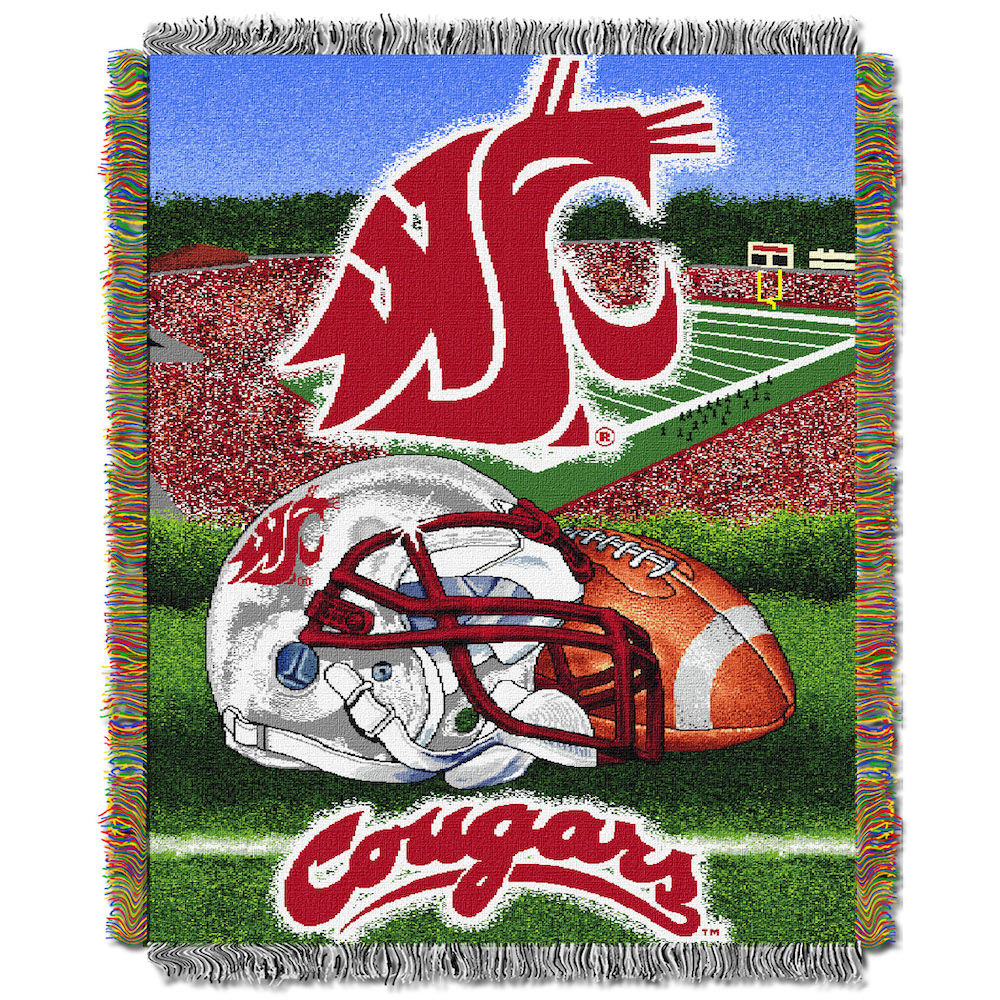 Washington State Cougars Home Field Advantage Series Tapestry Blanket 48 x 60