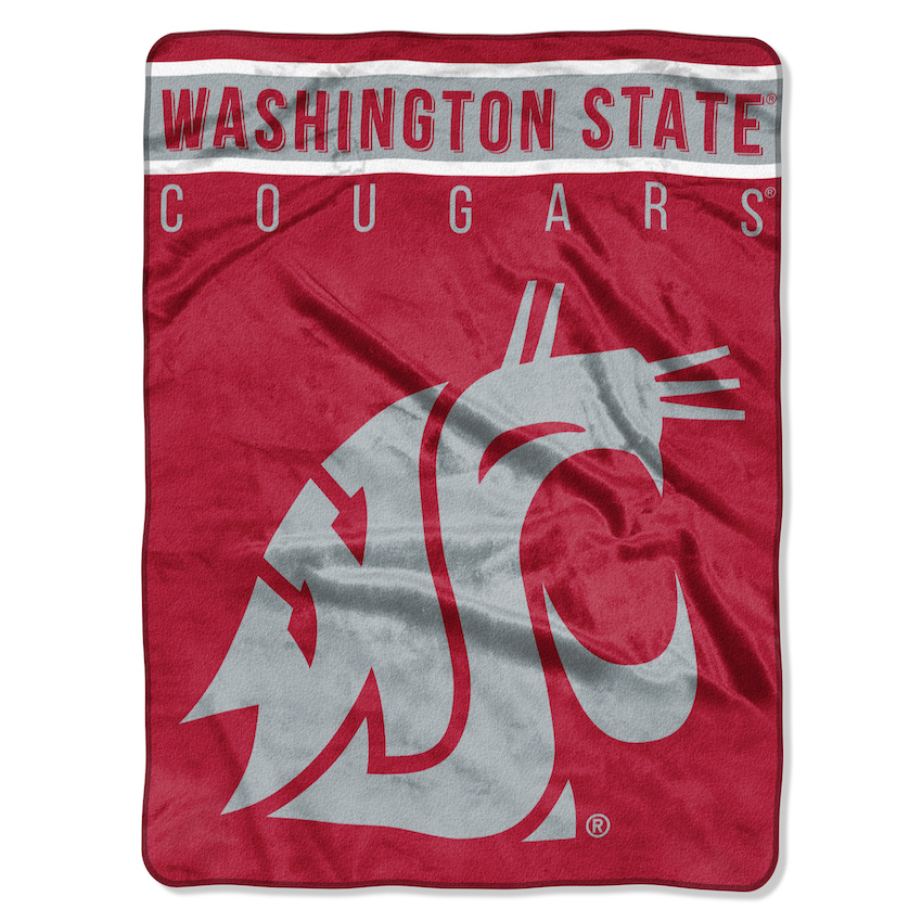 Washington State Cougars Large Plush Fleece OVERTIME 60 x 80 Blanket