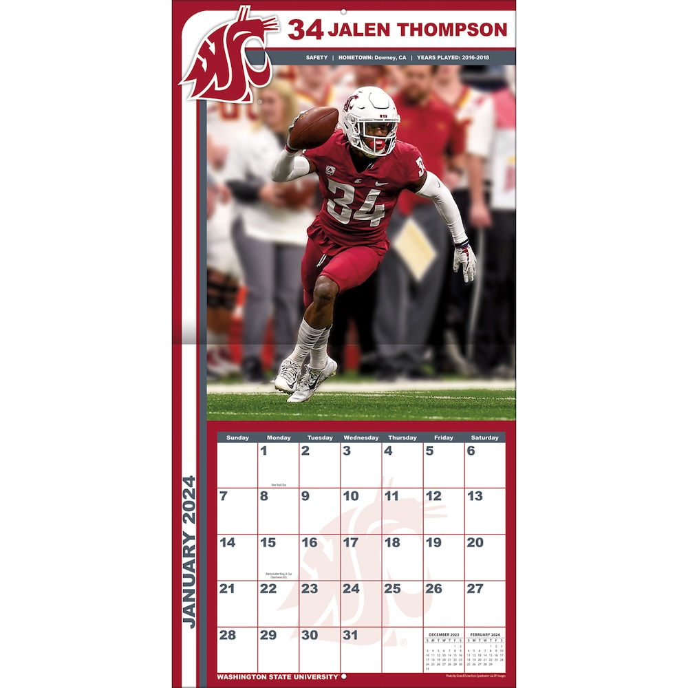 Washington State Cougars 2025 NCAA Team Wall Calendar