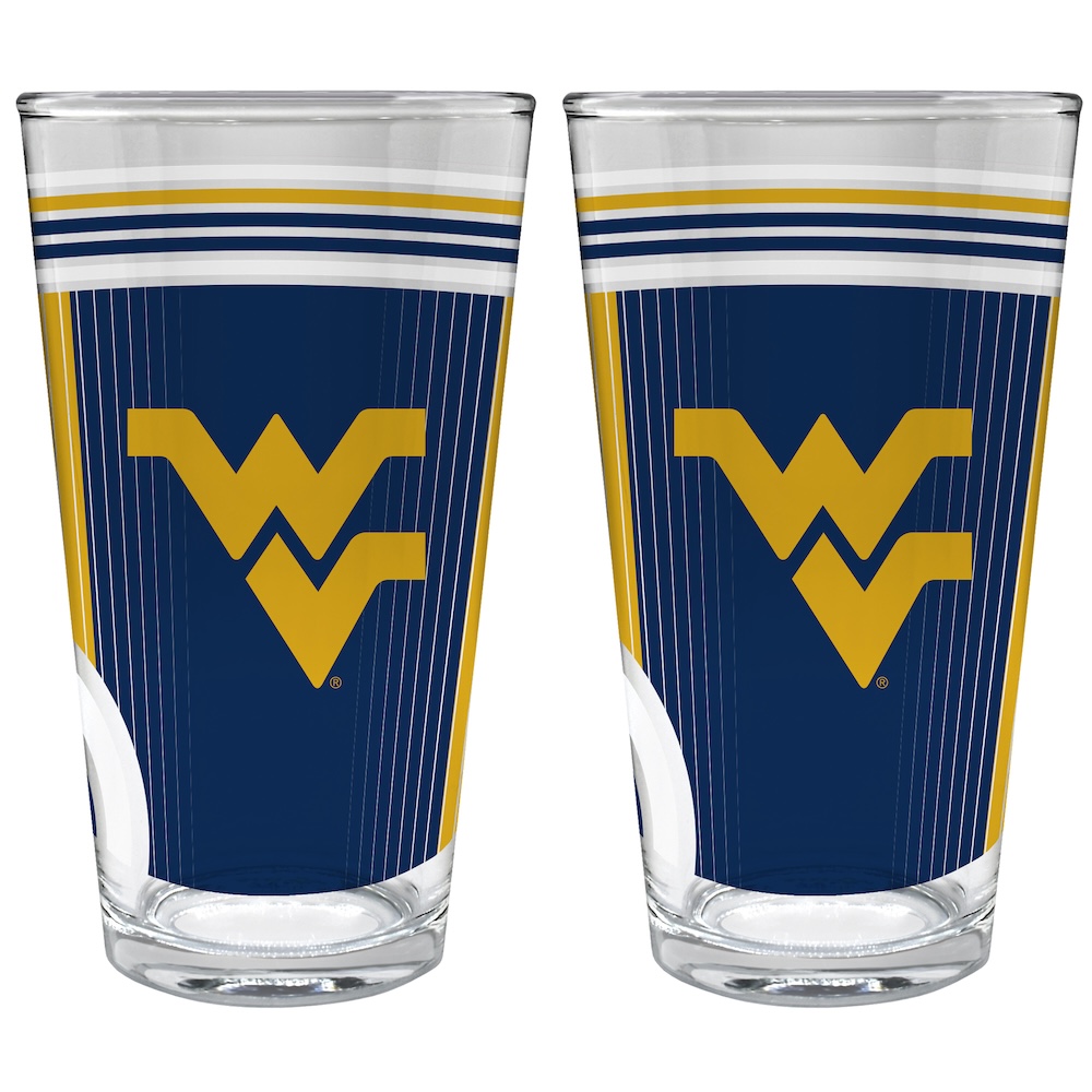 West Virginia Mountaineers COOL VIBES 2 pc Pint Glass Set