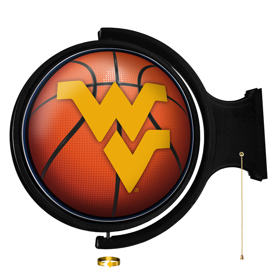 West Virginia Mountaineers LED Rotating Wall Sign ~ BASKETBALL