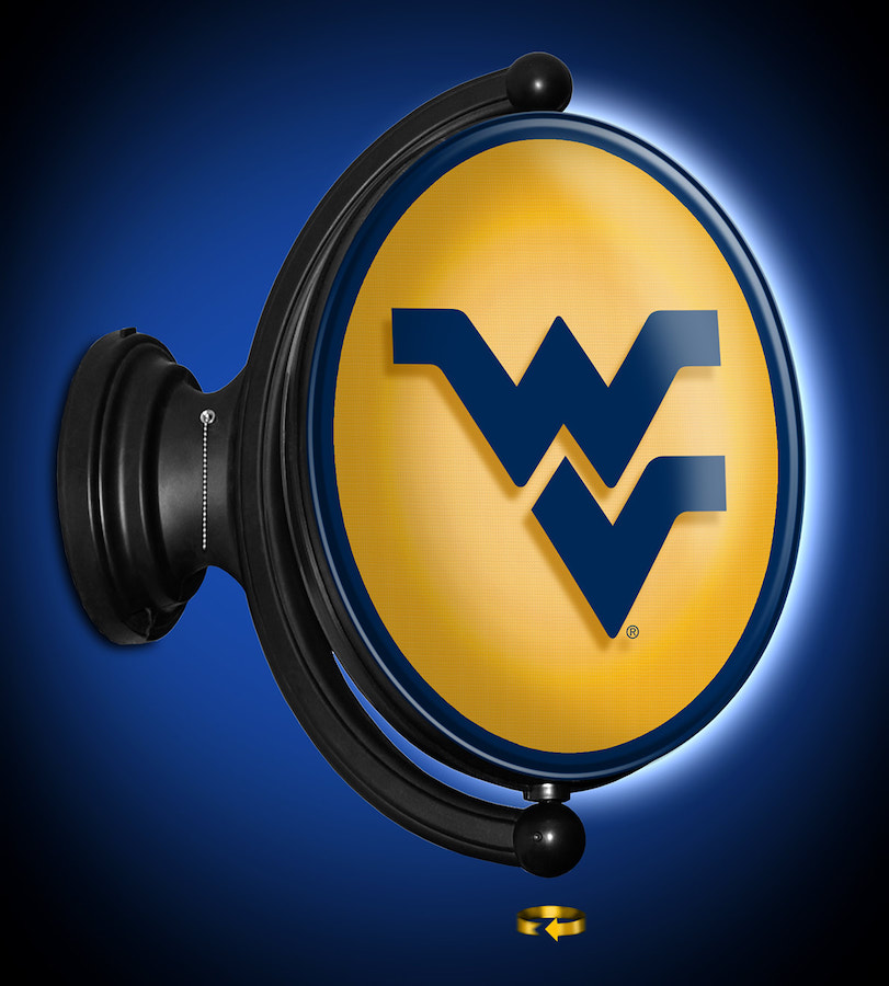 West Virginia Mountaineers LED Rotating Wall Sign ~ OVAL 1