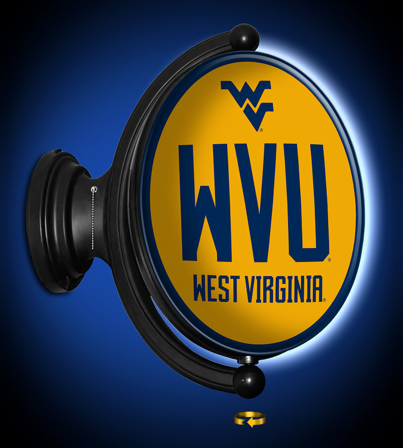 West Virginia Mountaineers LED Rotating Wall Sign ~ OVAL 2