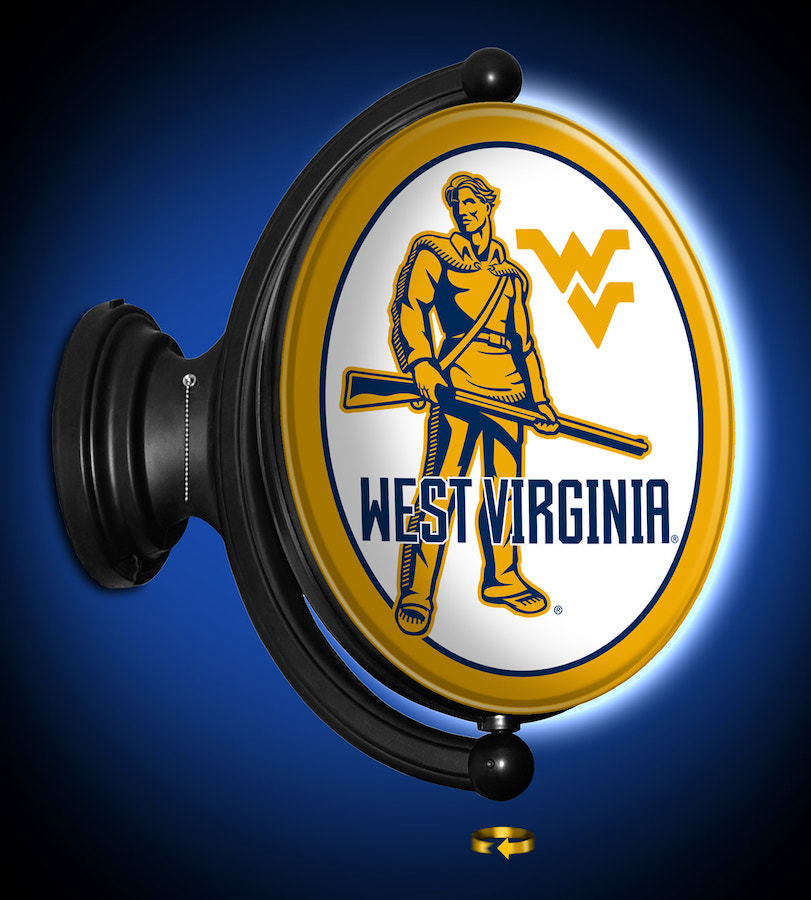 West Virginia Mountaineers LED Rotating Wall Sign ~ OVAL 4
