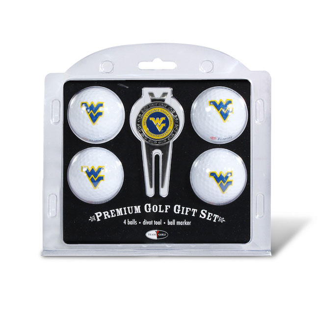 West Virginia Mountaineers 4 Golf Ball and Divot Tool Set