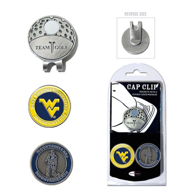 West Virginia Mountaineers Hat Clip With 2 Ball Markers