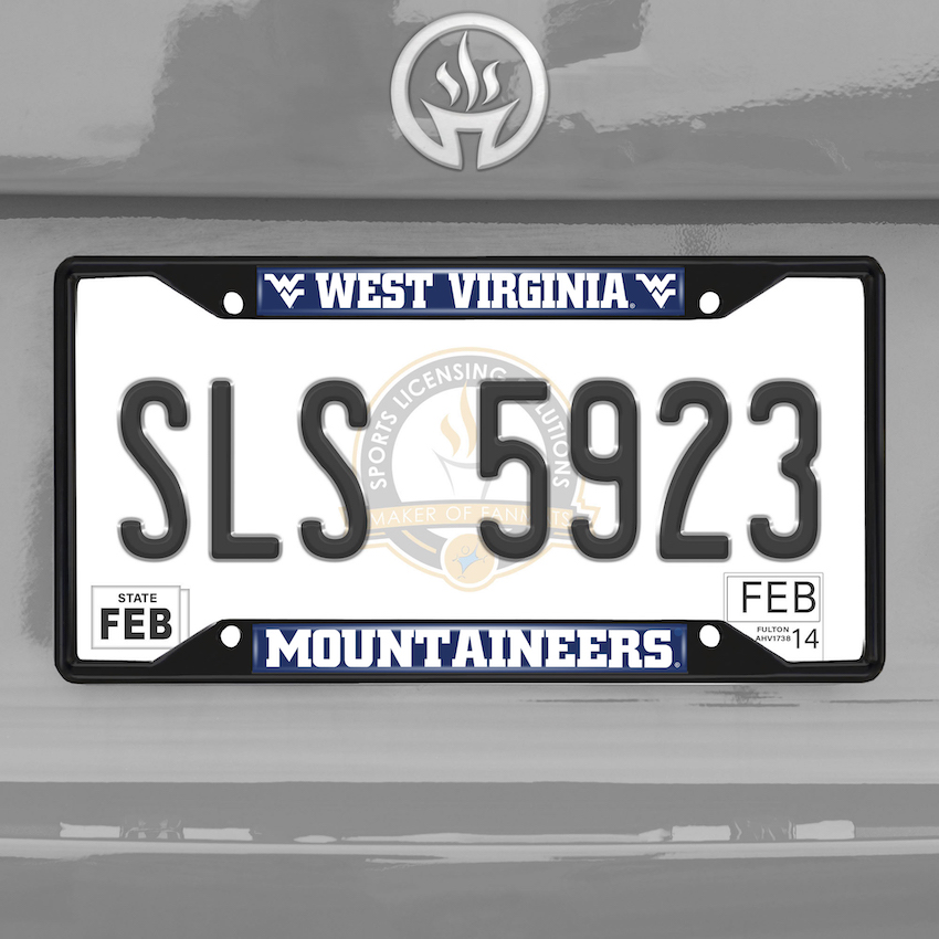 West Virginia Mountaineers Black License Plate Frame