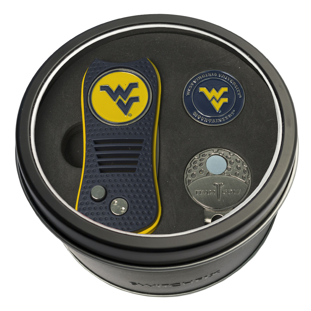 West Virginia Mountaineers Switchblade Divot Tool Cap Clip and Ball Marker Gift Pack