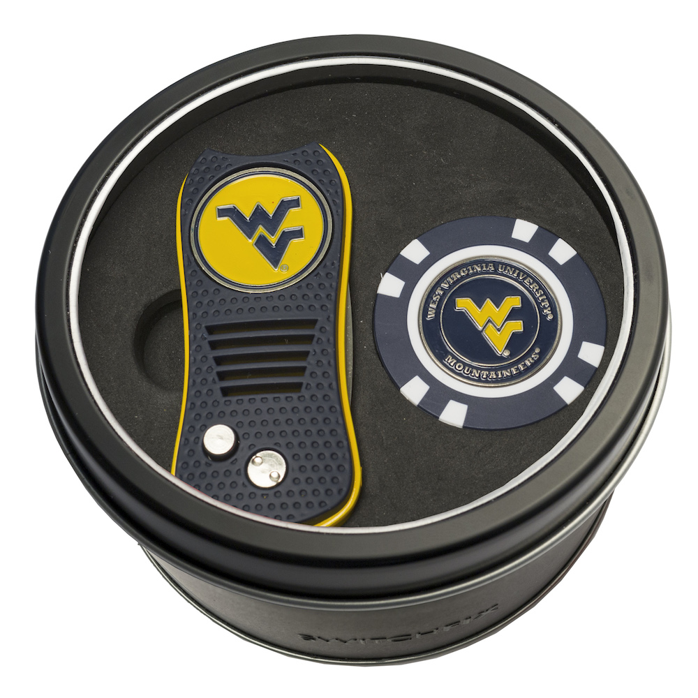 West Virginia Mountaineers Switchblade Divot Tool and Golf Chip Gift Pack