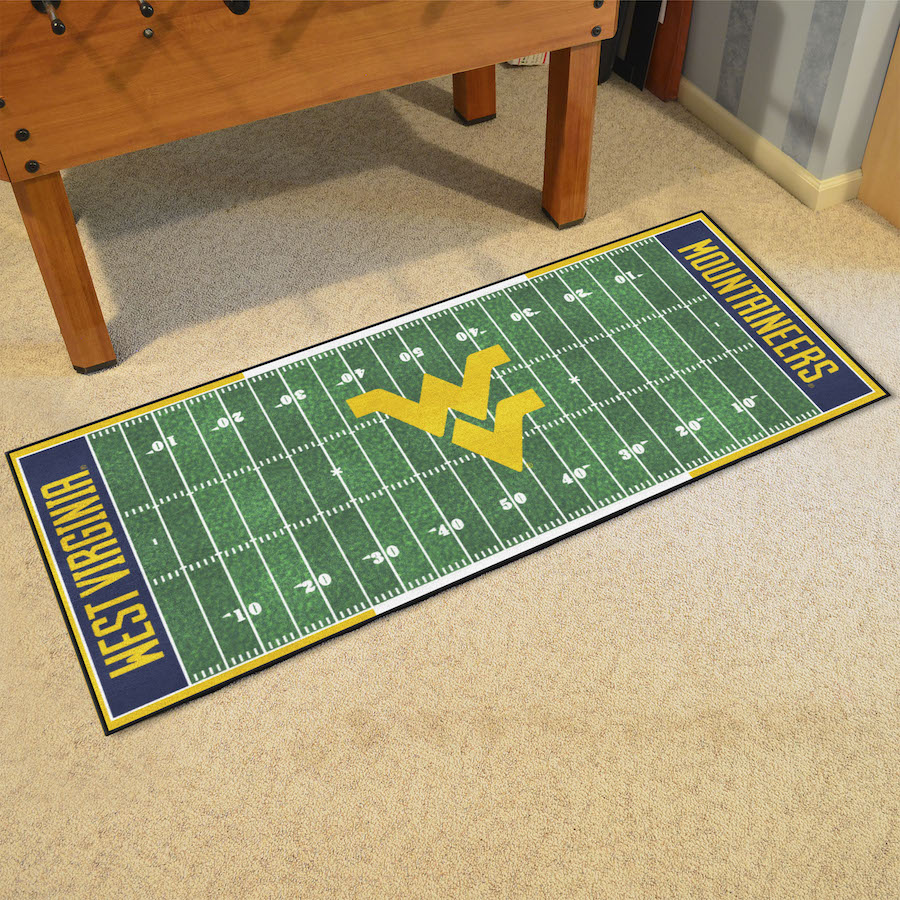 West Virginia Mountaineers 30 x 72 Football Field Carpet Runner