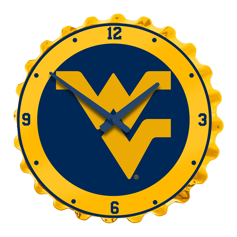 West Virginia Mountaineers WV Bottle Cap Wall Clock
