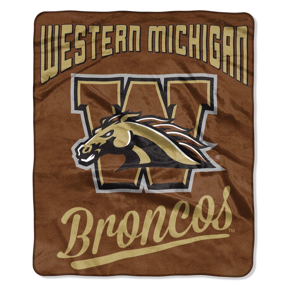 Western Michigan Broncos Plush Fleece Raschel Blanket 50 x 60