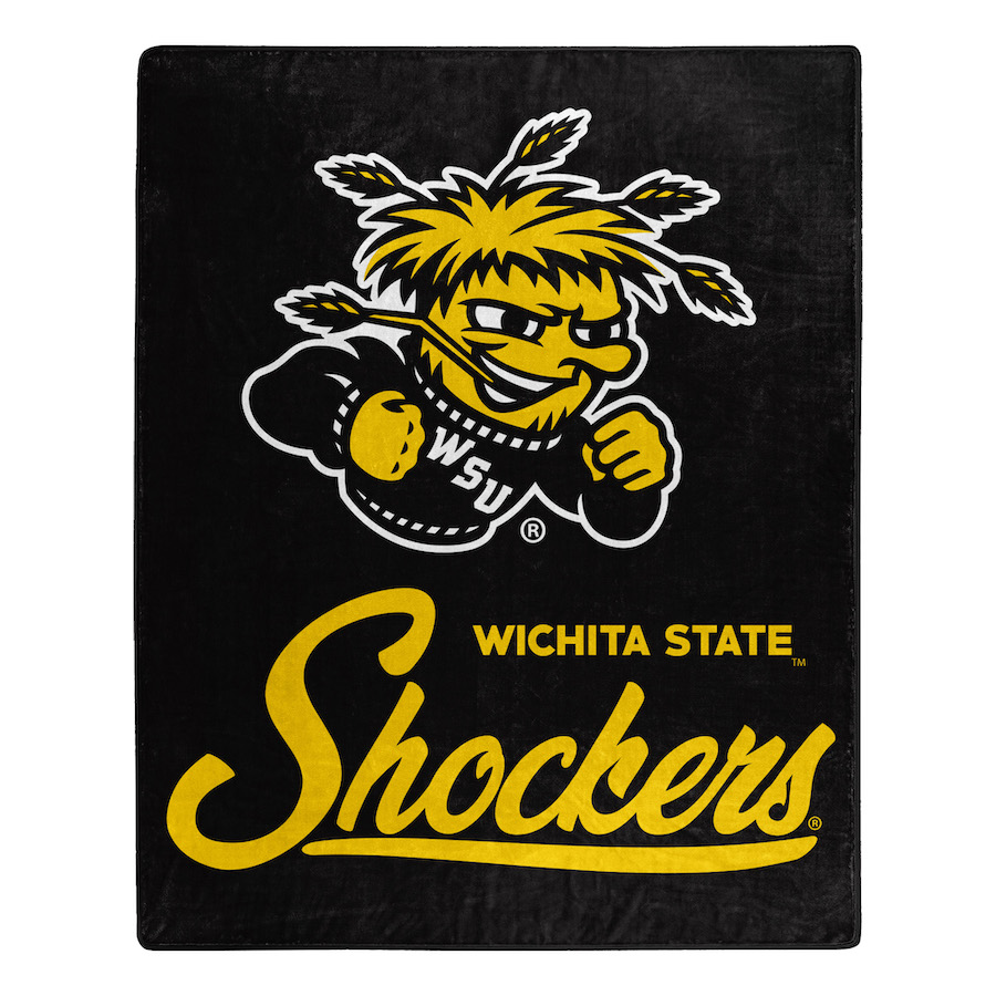 Wichita State Shockers Plush Fleece Raschel Blanket 50 x 60