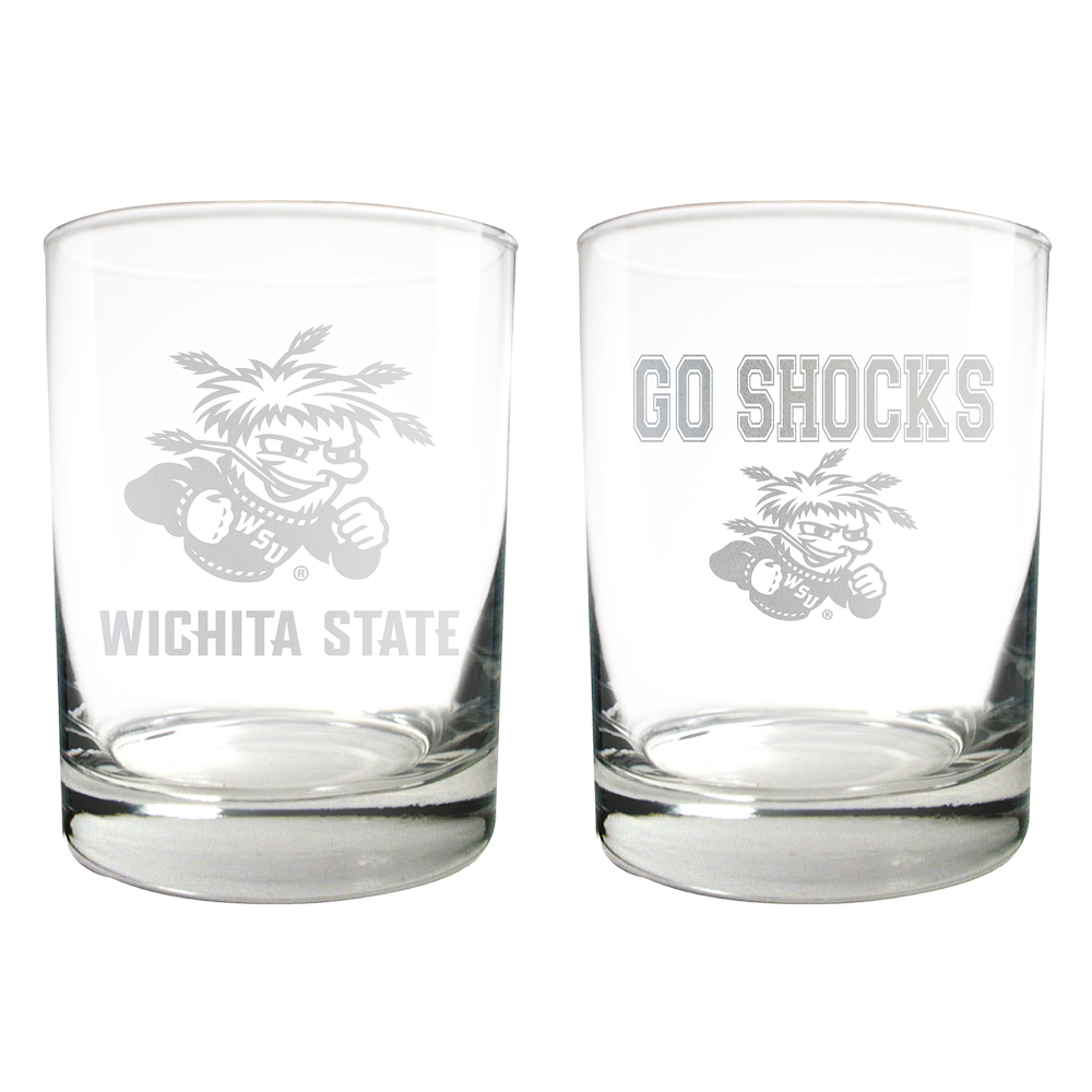 Wichita State Shockers 2pc Rocks Glass Set