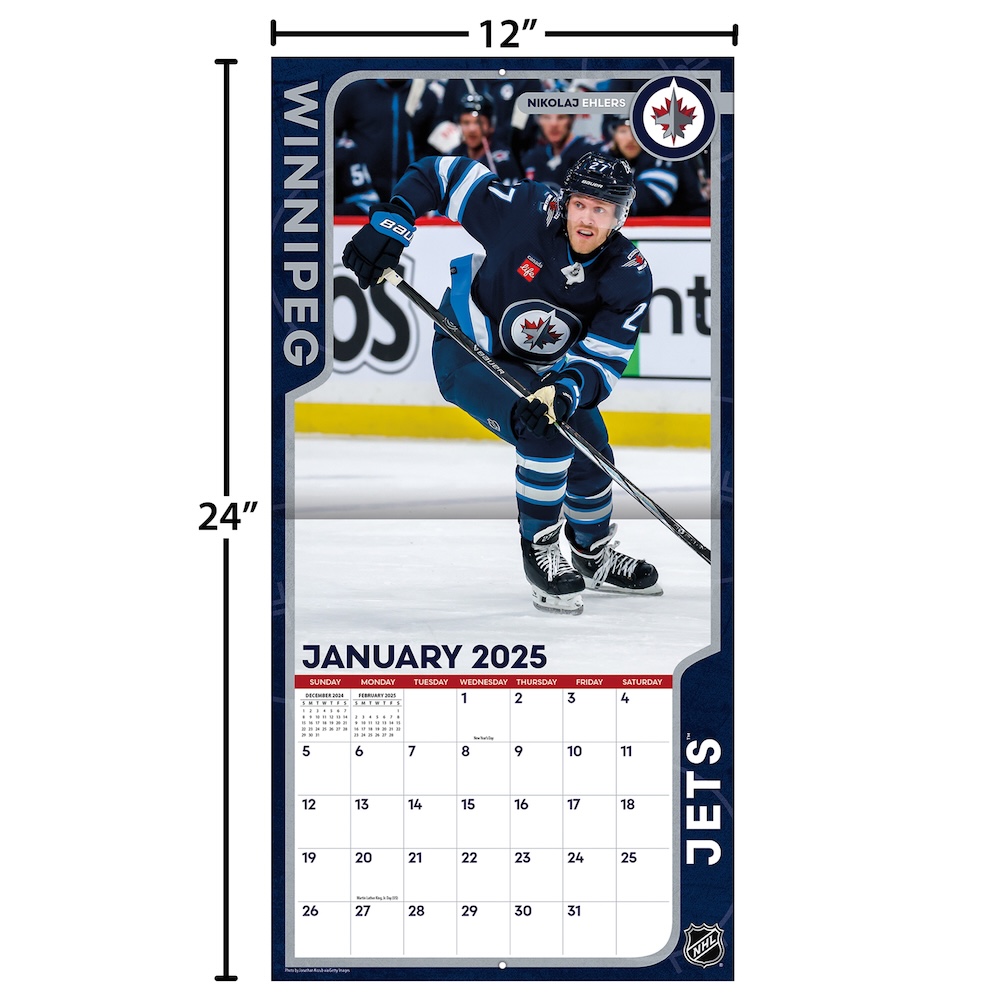 Winnipeg Jets 2025 NHL Team Wall Calendar