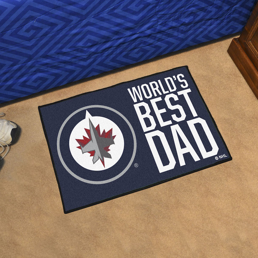 Winnipeg Jets 20 x 30 WORLDS BEST DAD Floor Mat