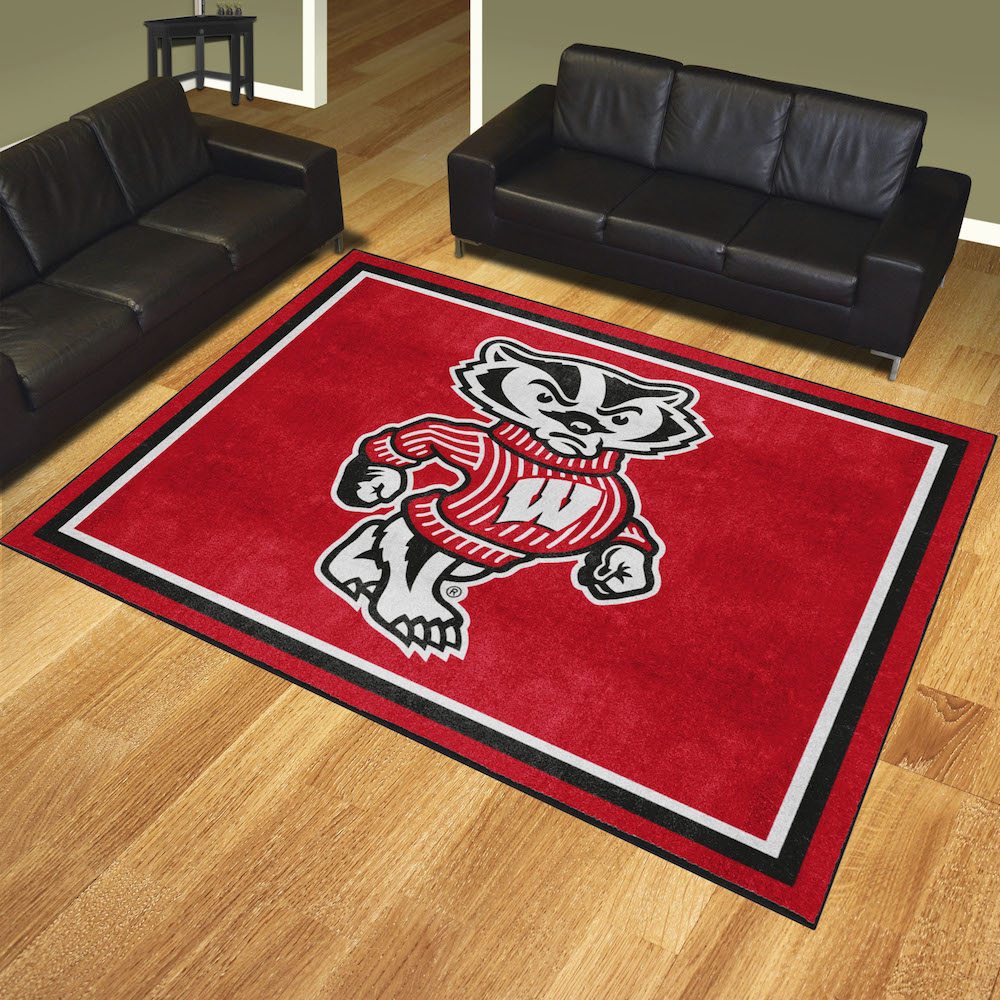 Wisconsin Badgers Ultra Plush 8x10 Area Rug - 2nd Logo