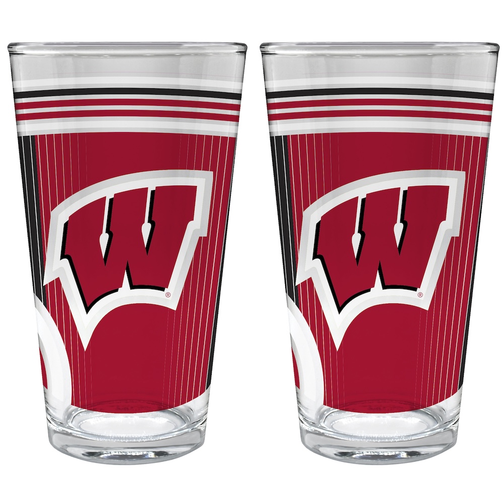 Wisconsin Badgers COOL VIBES 2 pc Pint Glass Set